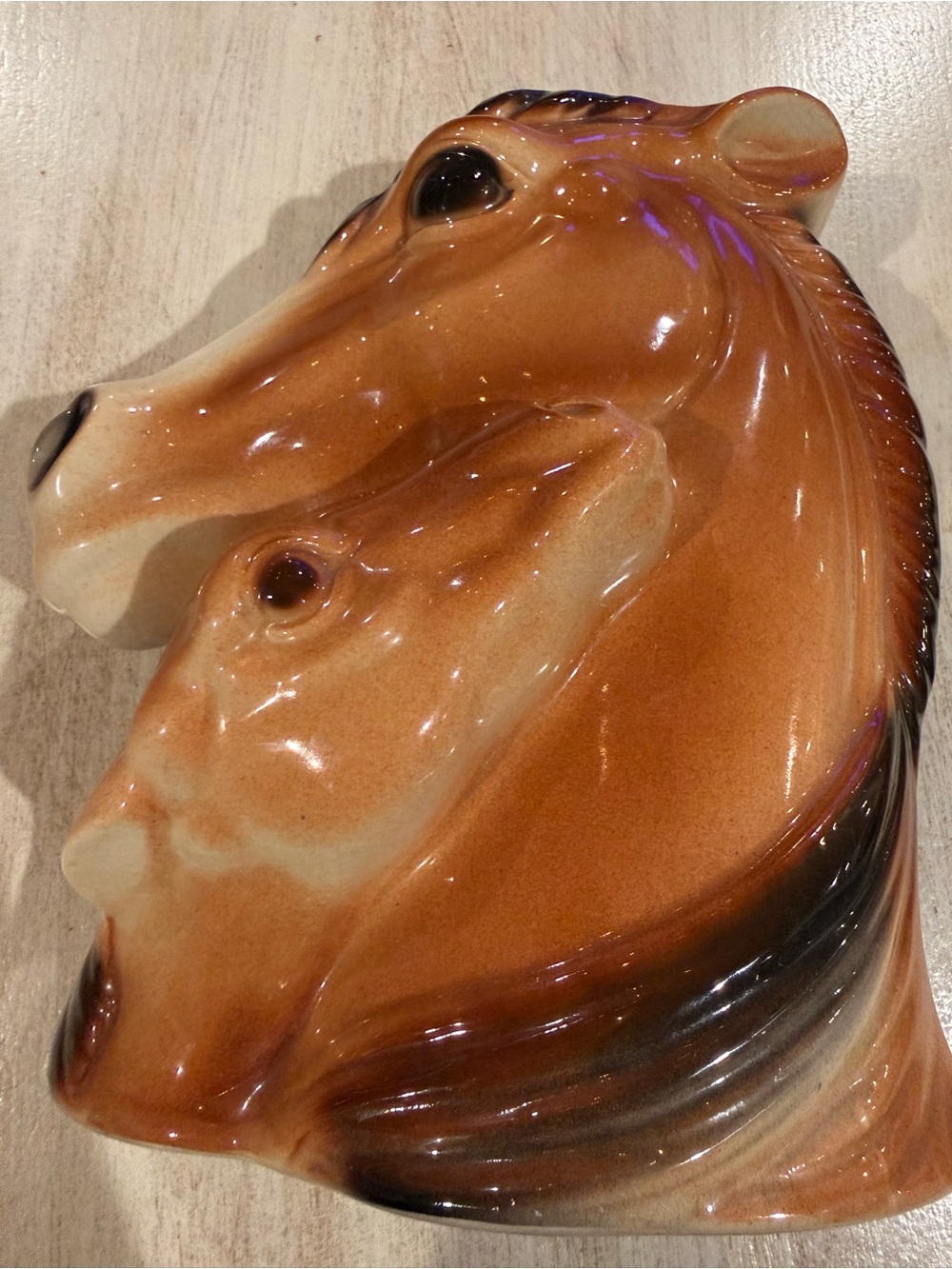 Vintage Royal Copley Ceramic Horse with Foal Planter/vase